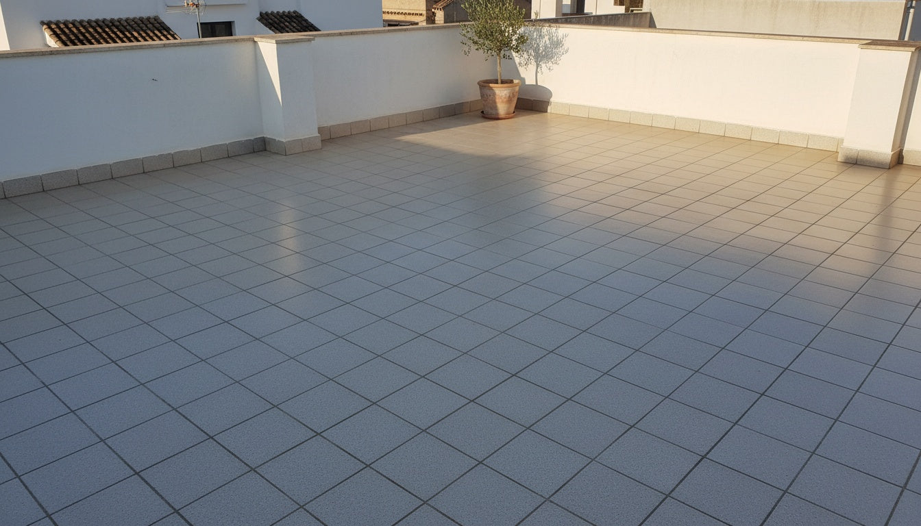 La misma terraza tras aplicar el sellador, sin filtraciones