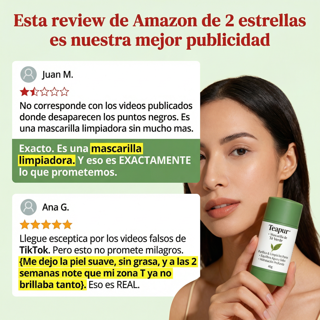 Mascarilla de Té Verde Teapur | Lo Que la Ciencia Sí Confirma