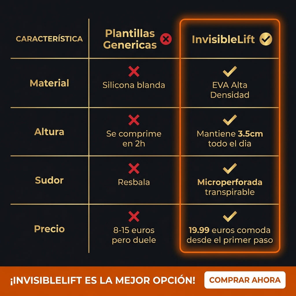 InvisibleLift — Plantillas de Altura +3,5cm