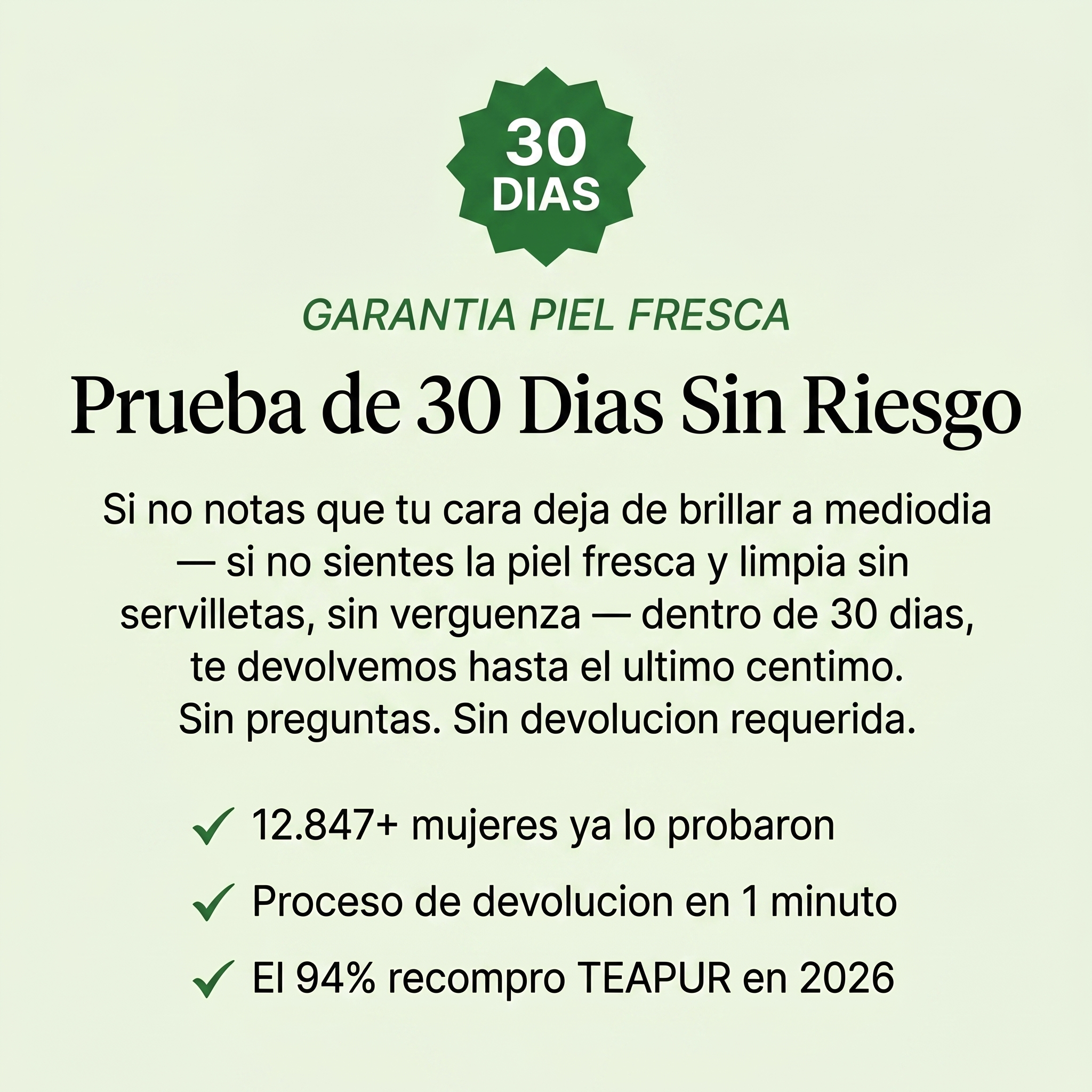 Garantia 30 Dias Sin Riesgo TEAPUR