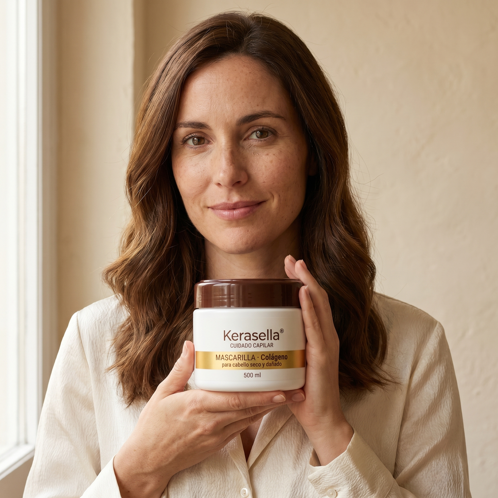 Kerasella Collagen - Retrato con producto