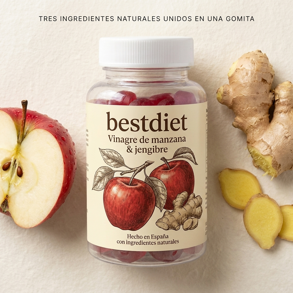 bestdiet - 60 Gominolas de Vinagre Manzana y Jengibre