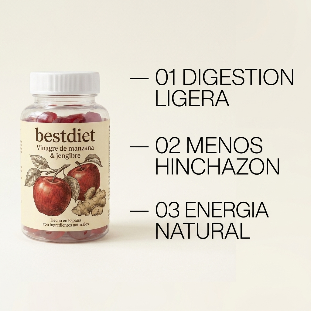 bestdiet - 60 Gominolas de Vinagre Manzana y Jengibre