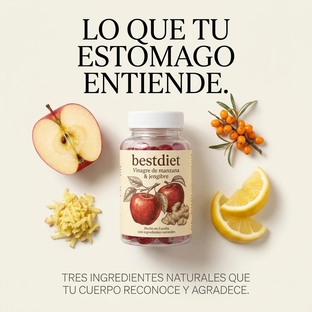 bestdiet - 60 Gominolas de Vinagre Manzana y Jengibre