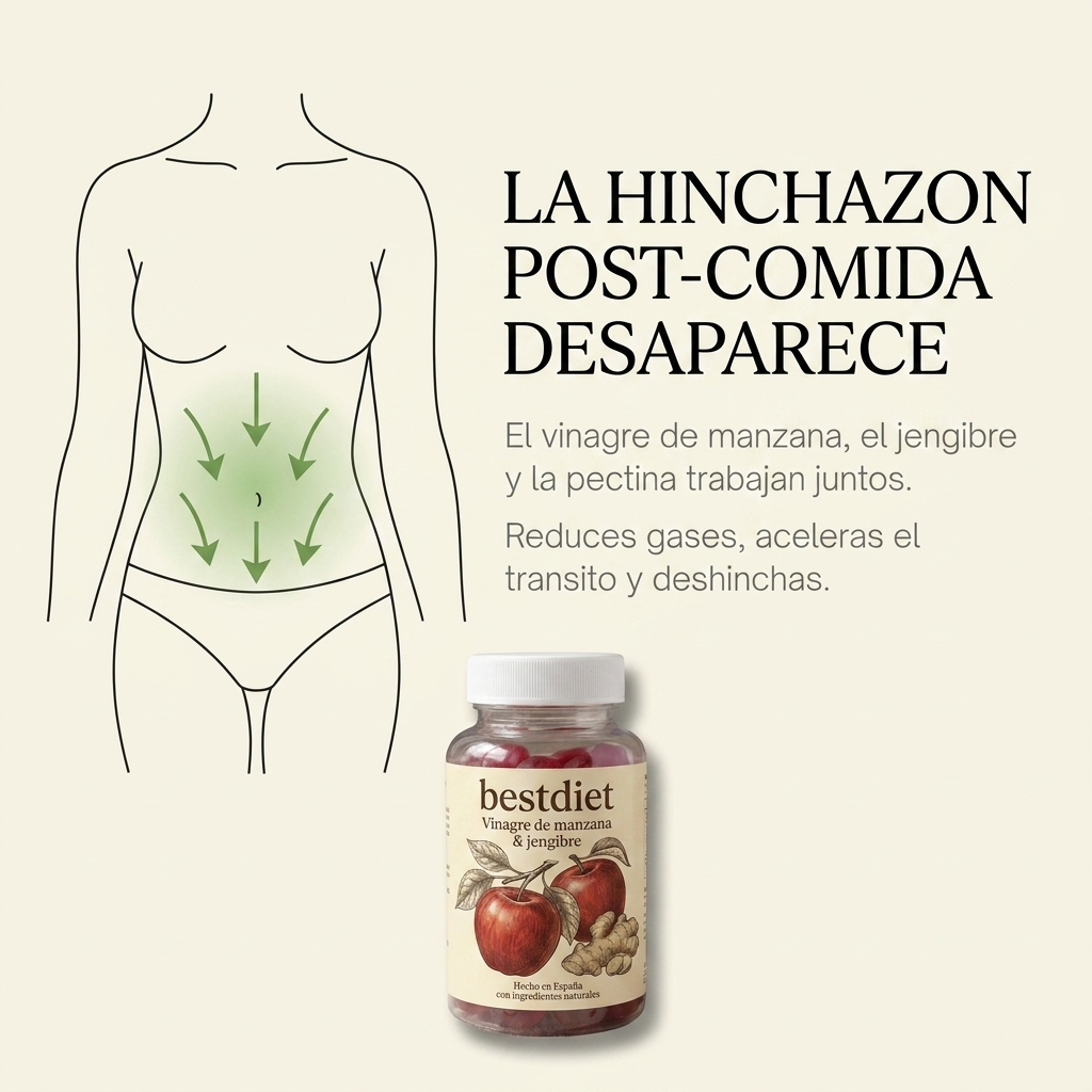 bestdiet - 60 Gominolas de Vinagre Manzana y Jengibre