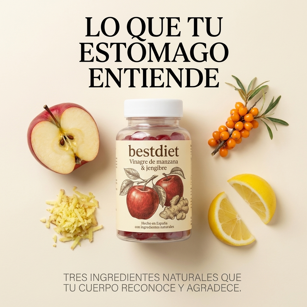 bestdiet - 60 Gominolas de Vinagre Manzana y Jengibre