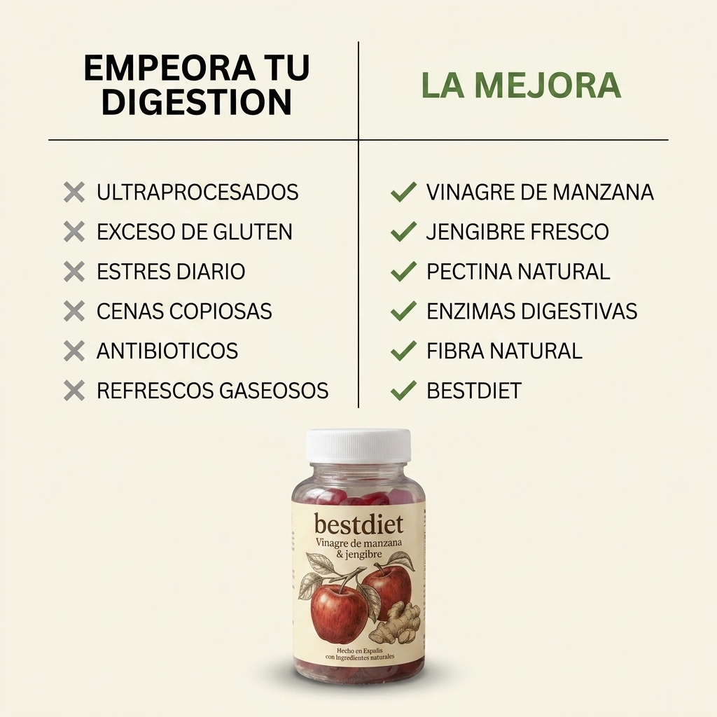 bestdiet - 60 Gominolas de Vinagre Manzana y Jengibre