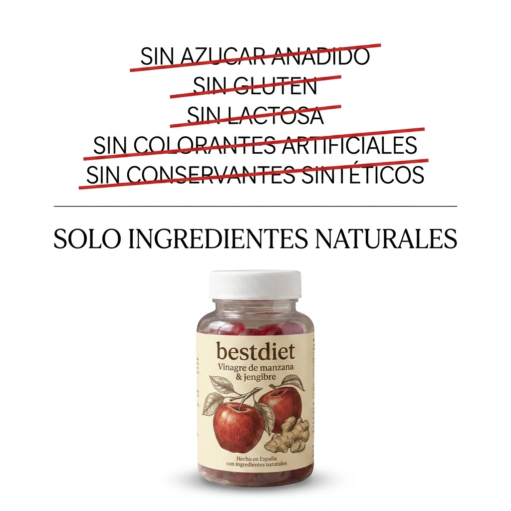 bestdiet - 60 Gominolas de Vinagre Manzana y Jengibre
