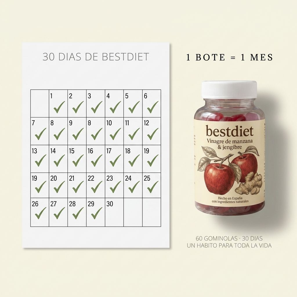 bestdiet - 60 Gominolas de Vinagre Manzana y Jengibre