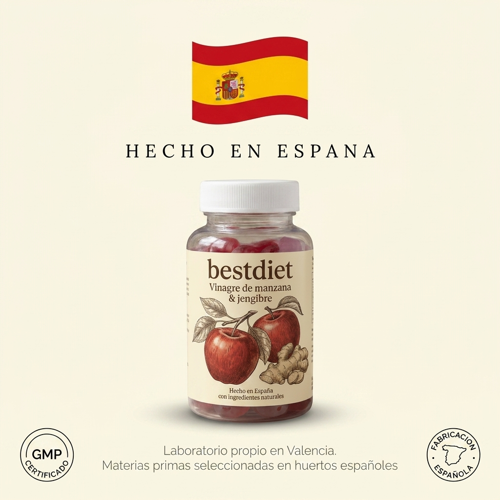bestdiet - 60 Gominolas de Vinagre Manzana y Jengibre