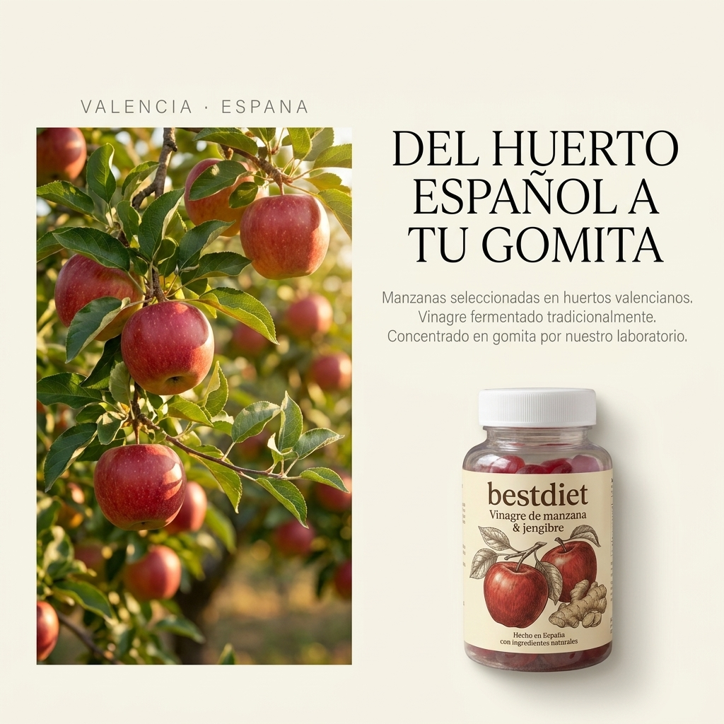 bestdiet - 60 Gominolas de Vinagre Manzana y Jengibre