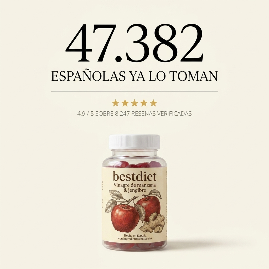 bestdiet - 60 Gominolas de Vinagre Manzana y Jengibre
