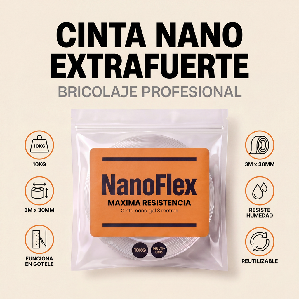 NanoFlex - Cinta Profesional de Doble Cara