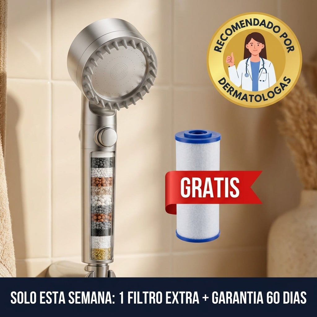 Lumira cabezal de ducha con filtro GRATIS, recomendado por dermatologas, garantia 60 dias esta semana